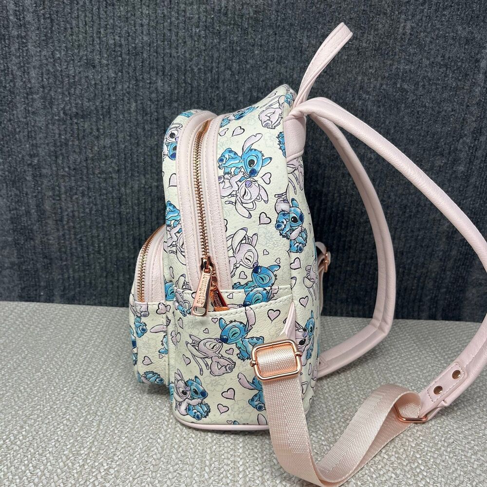 Loungefly Disney Parks Exclusive Mini Backpack Lilo & Stitch Angel Hearts Bag - Picture 2 of 6